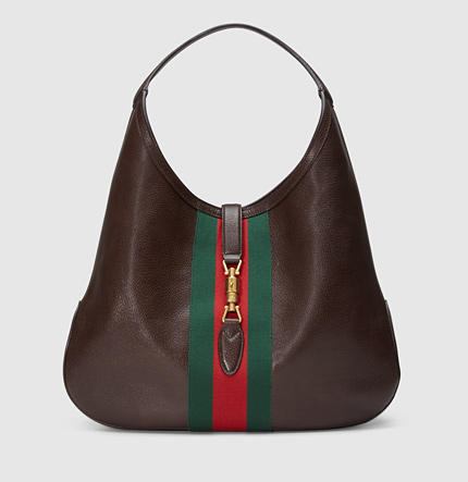 Authentic Gucci Large Jackie Soft Hobo Bag 362968 Dark Brown